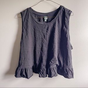 wild fable peplum crop black tank top size xxl